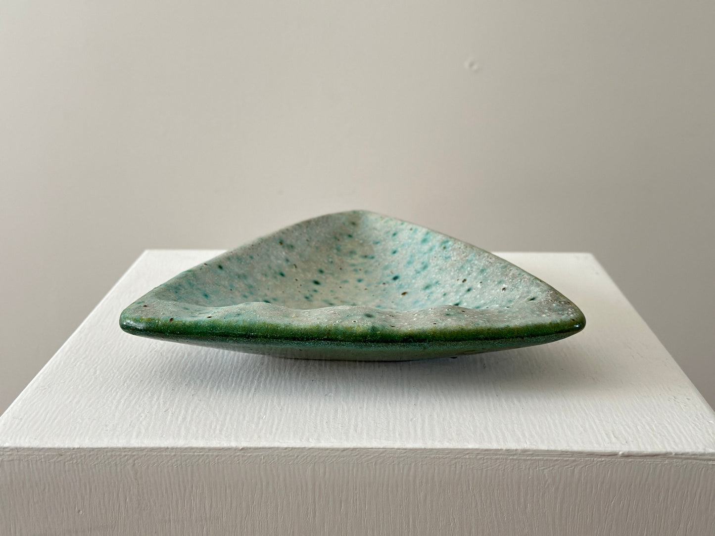 1960s – Large blue green lava glaze ashtray catch all tray