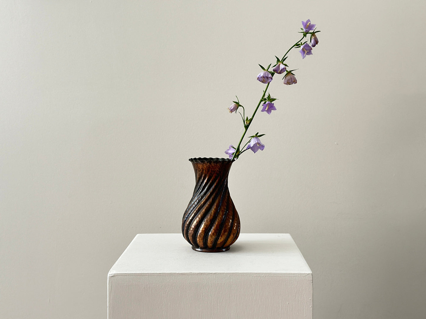 1930s – Italian hammered copper twist fluted vase