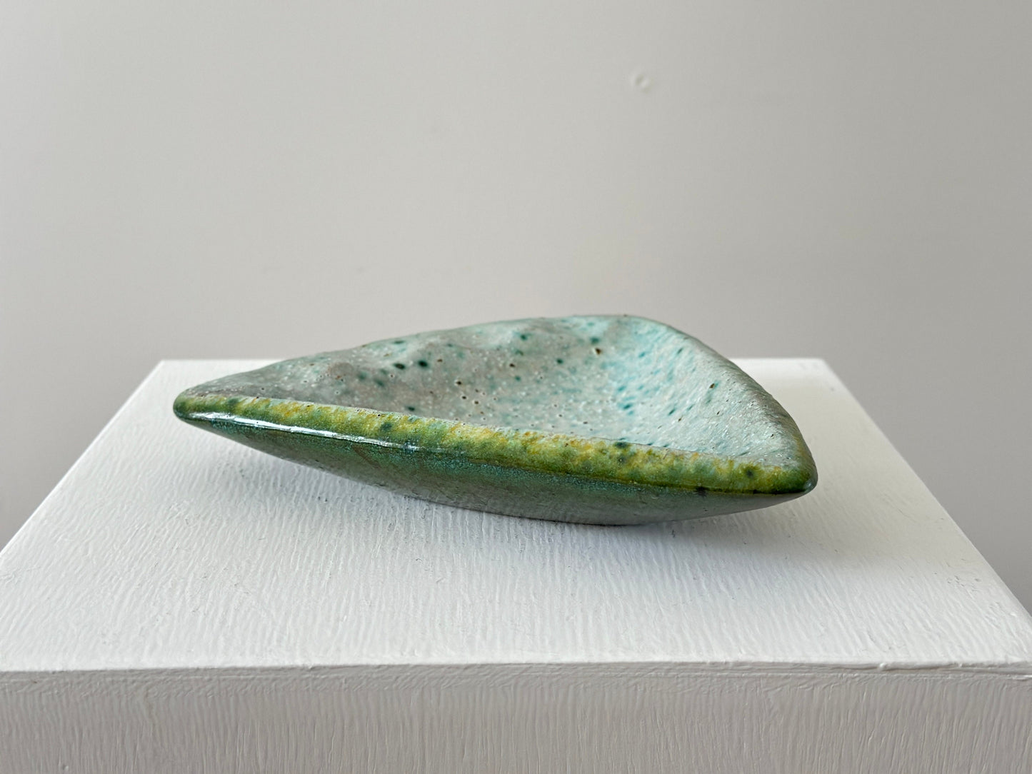 1960s – Large blue green lava glaze ashtray catch all tray