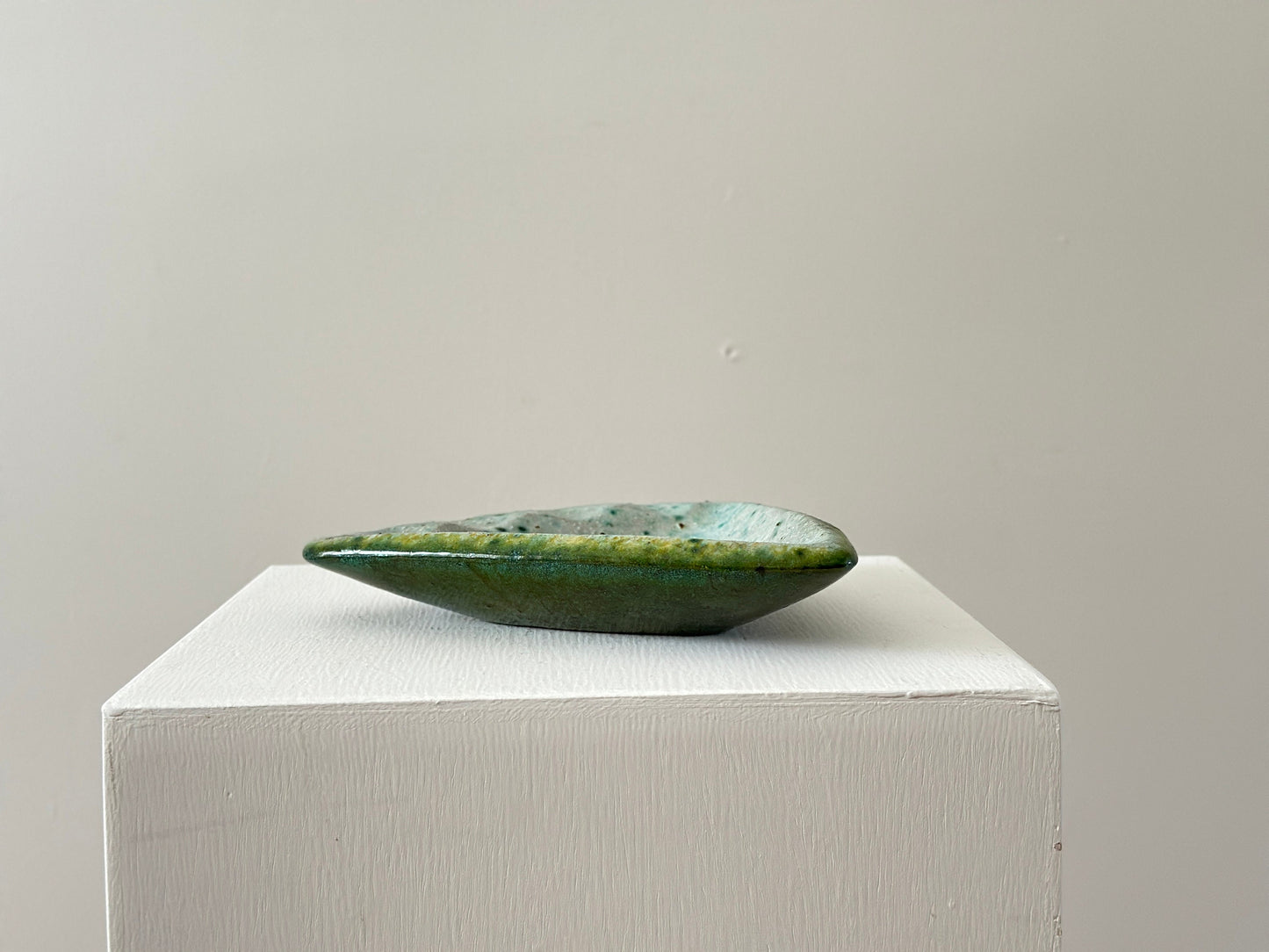 1960s – Large blue green lava glaze ashtray catch all tray