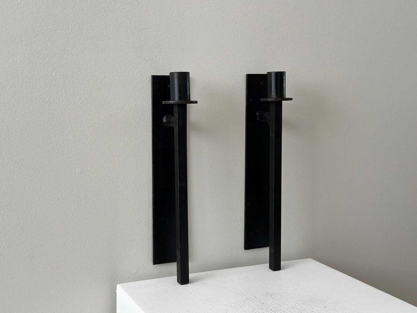 1950s – Pair of Van Keppel Green iron modernist sconces