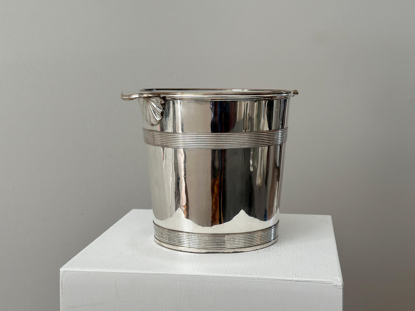 Handcrafted vintage art deco silver plated champagne ice bucket wine cooler