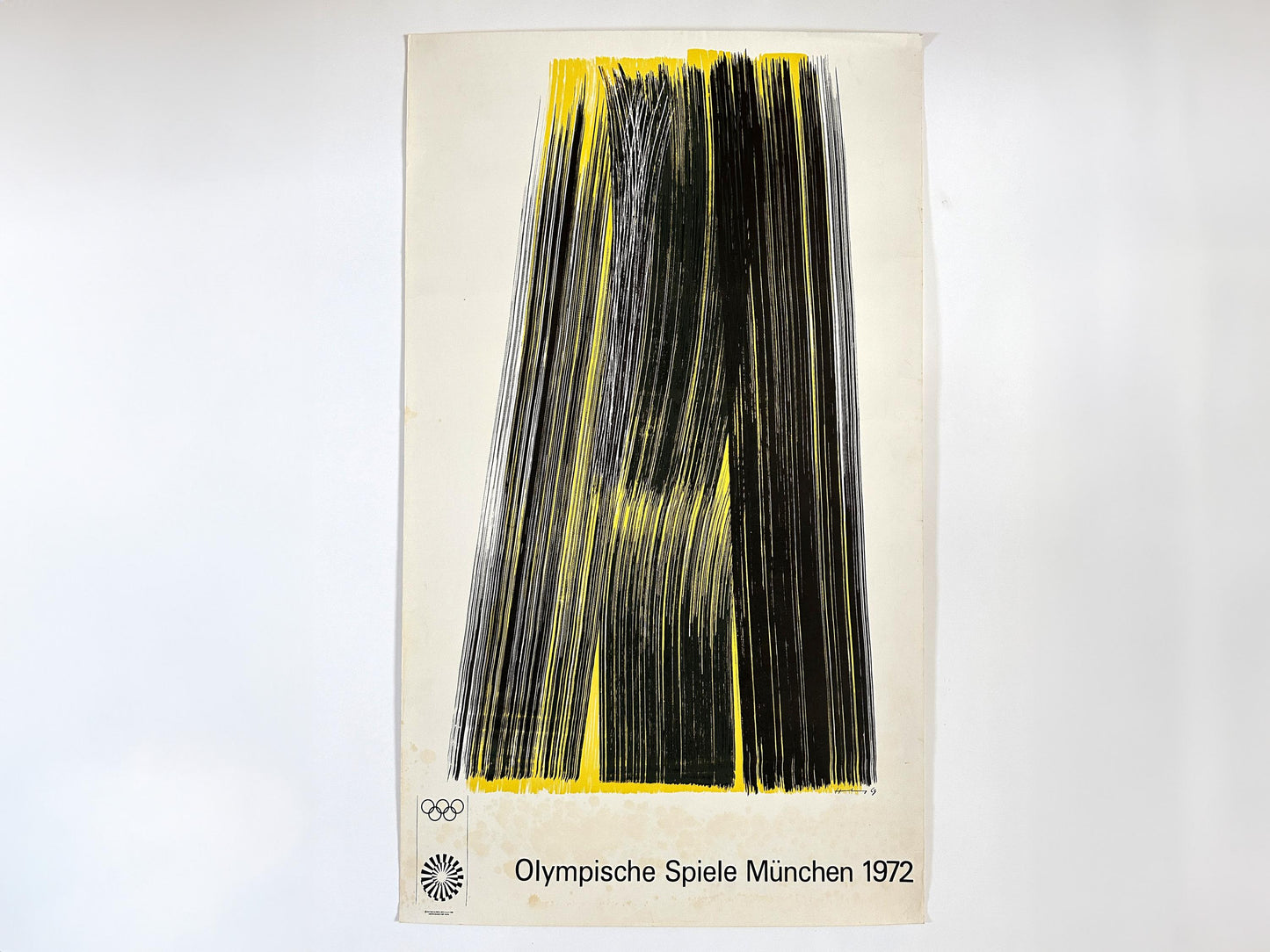 1972 – Hans Hartung Olympic Games Munich 1972 poster. Black and Yellow composition