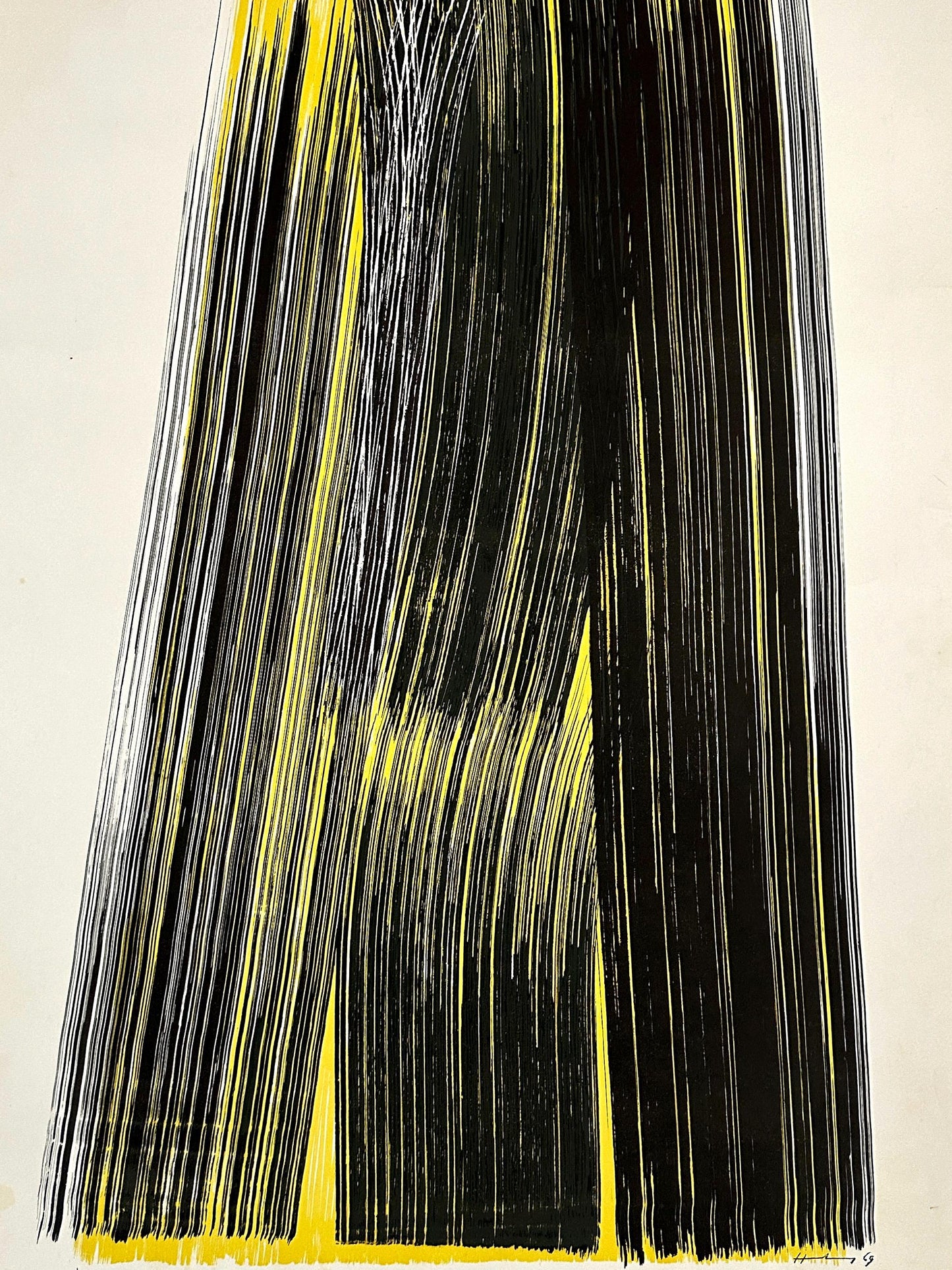 1972 – Hans Hartung Olympic Games Munich 1972 poster. Black and Yellow composition