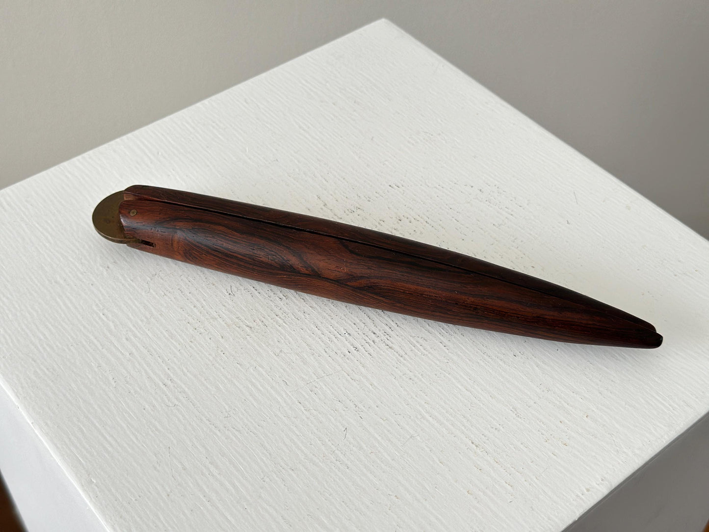 1950s – Danish rosewood and brass nutcracker by Preben Broste