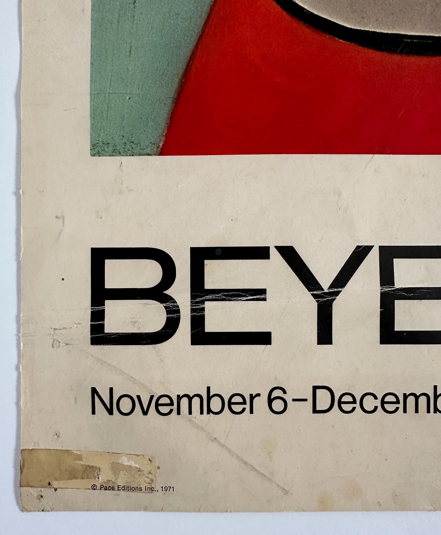 1971 – A well loved Picasso BEYELER AT PACE exhibition poster from Pace Gallery