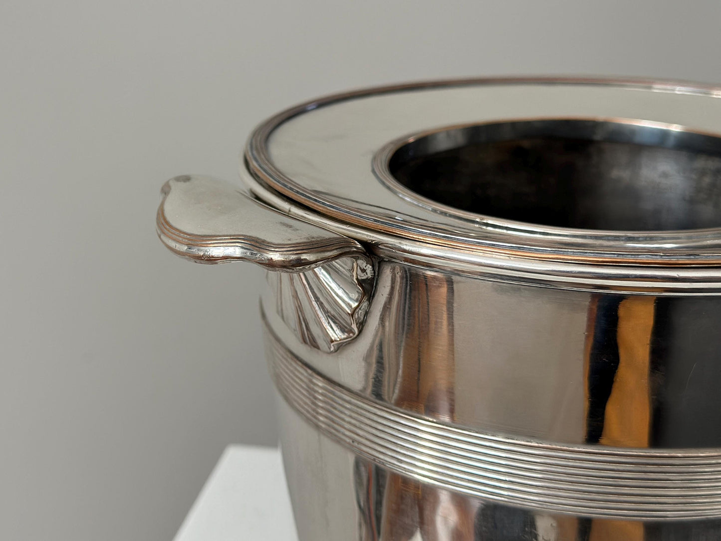 Handcrafted vintage art deco silver plated champagne ice bucket wine cooler