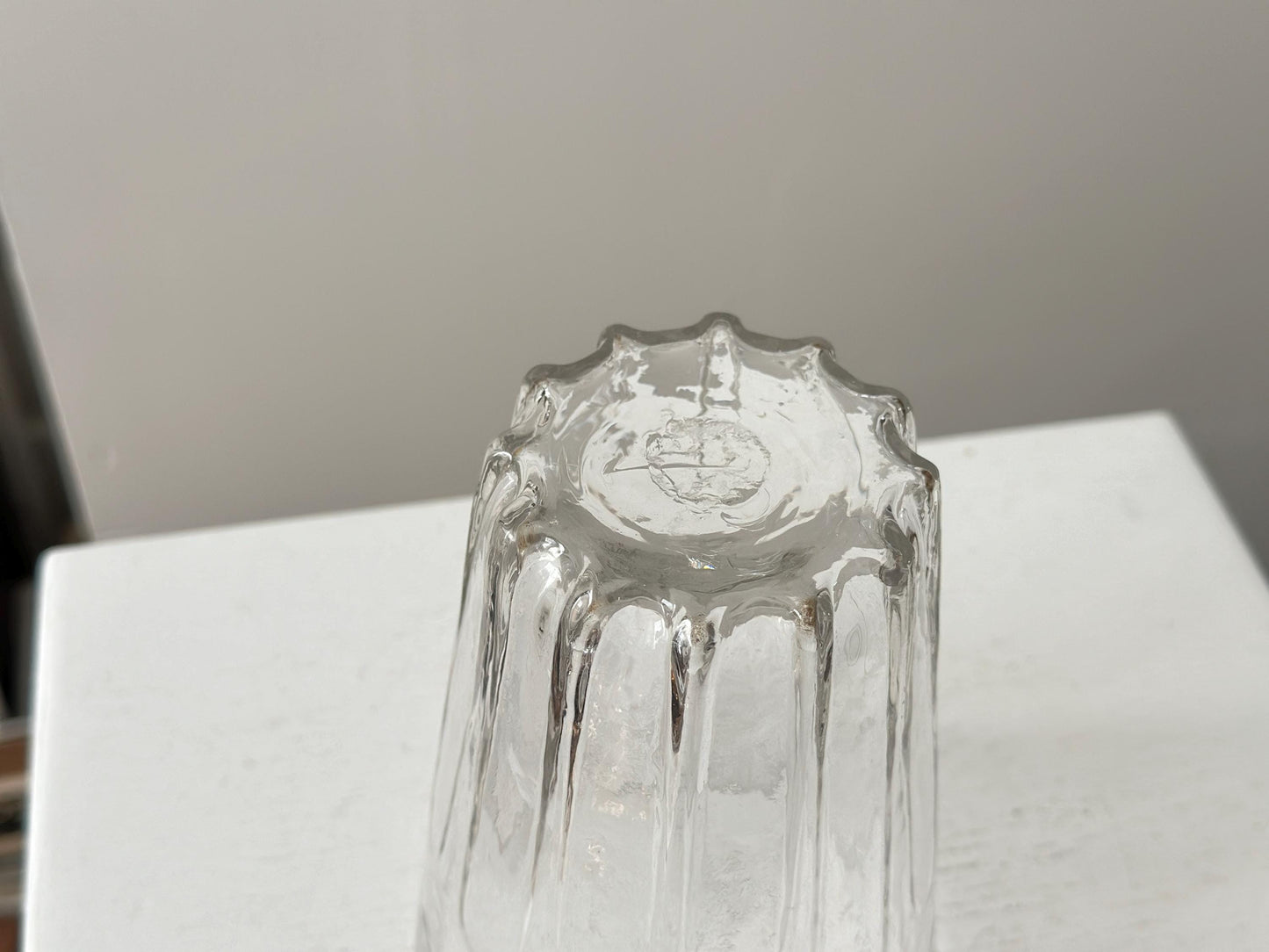 1770s – Antique wheel handblown and wheel engraved flip rummer glass vase