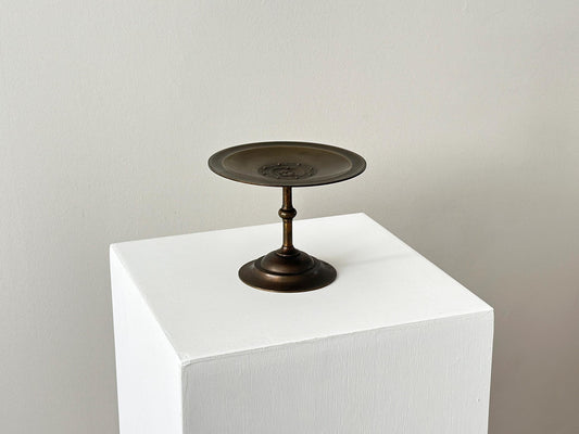 19th Century – Antique bronze roman tazza with detailed roman relief